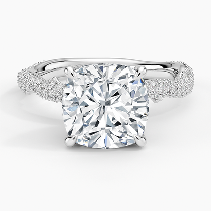 3.75 Cushion Kesim Hidden Halo Tasarım Tektaş Laboratuvar Pırlanta Yüzük - Filara