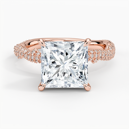 3.75 Prenses Kesim Hidden Halo Tasarım Tektaş Laboratuvar Pırlanta Yüzük - Filara