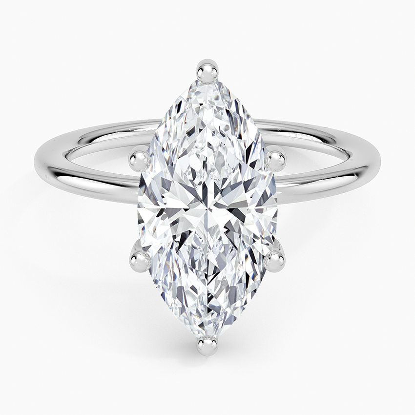 3.10 Karat Marquise Kesim Hidden Halo Tasarım Tektaş Laboratuvar Pırlanta Yüzük - Lucerne