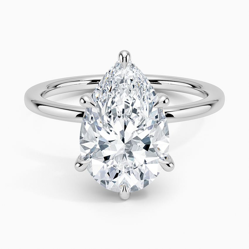 3.15 Karat Damla Kesim Hidden Halo Tasarım Tektaş Laboratuvar Pırlanta Yüzük - Gilora - Bold Diamonds