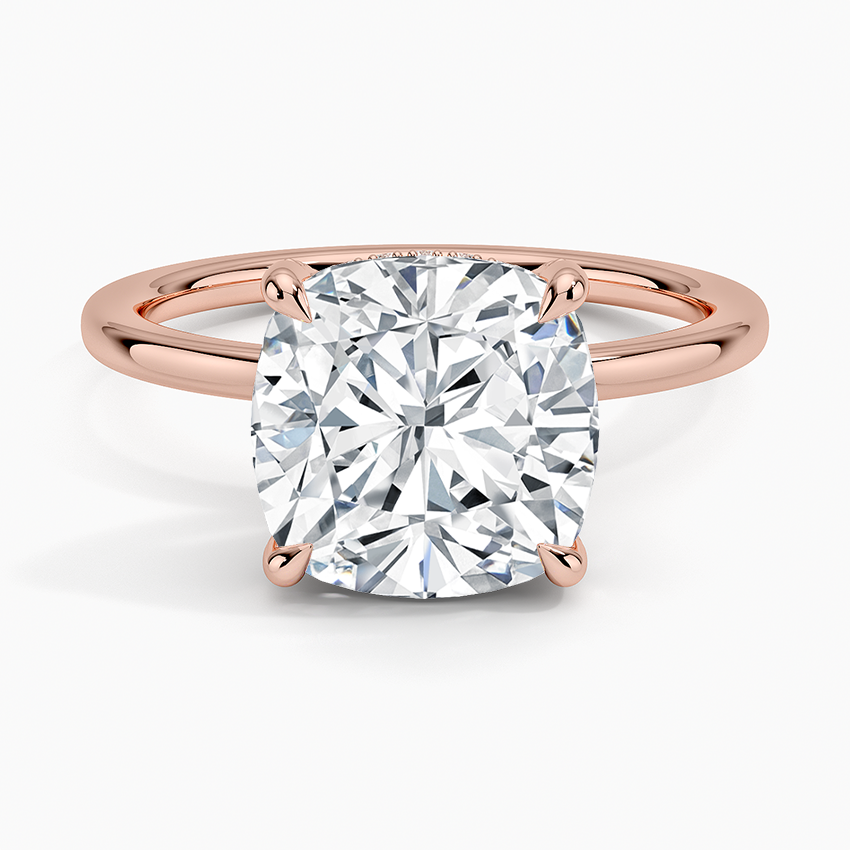 3.15 Karat Cushion Kesim Hidden Halo Tasarım Tektaş Laboratuvar Pırlanta Yüzük - Gilora - Bold Diamonds