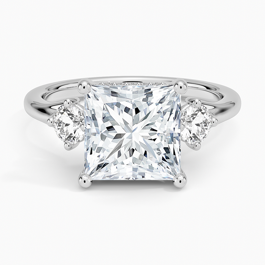 3.50 Prenses Kesim Hidden Halo Tasarım Tektaş Laboratuvar Pırlanta Yüzük - Milora