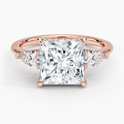 3.50 Prenses Kesim Hidden Halo Tasarım Tektaş Laboratuvar Pırlanta Yüzük - Nilora