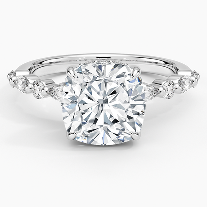 1.60 Carat Princess Halo Design Solitaire Lab Diamond Ring 18K - Florina 