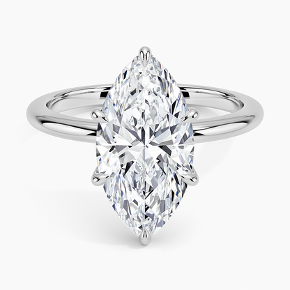 3.10 Marquise Kesim Hidden Halo Tasarım Tektaş Laboratuvar Pırlanta Yüzük - Eylora