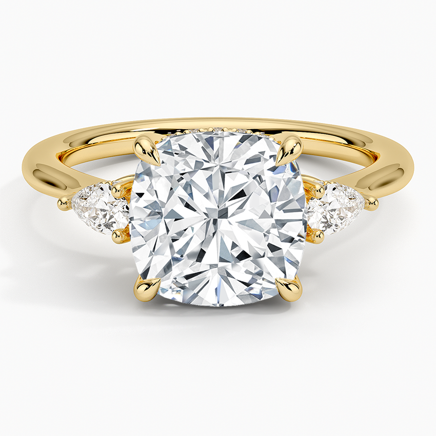 1.60 Carat Princess Halo Design Solitaire Lab Diamond Ring 18K - Florina 