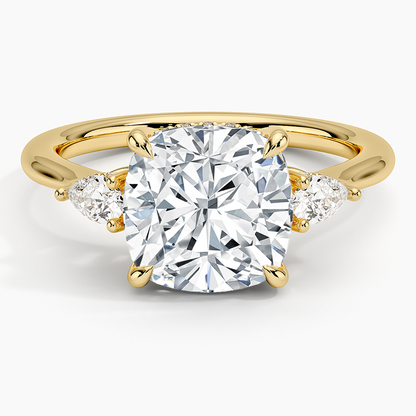 1.60 Carat Princess Halo Design Solitaire Lab Diamond Ring 18K - Florina 