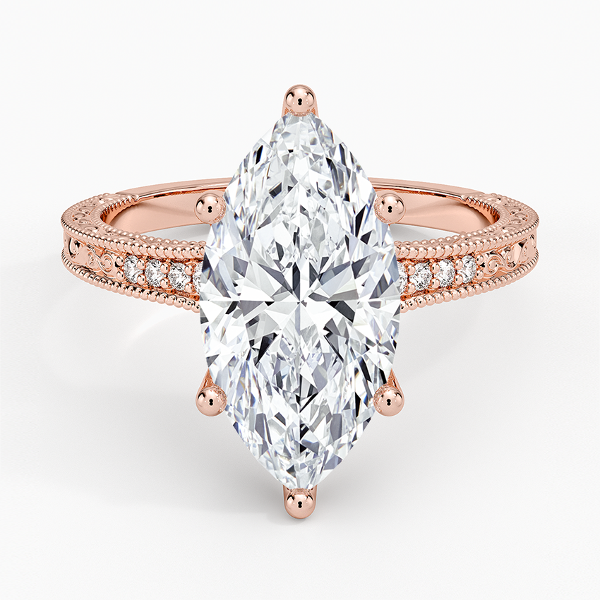 3.15 Marquise Kesim Hidden Halo Tasarım Tektaş Laboratuvar Pırlanta Yüzük - Silora