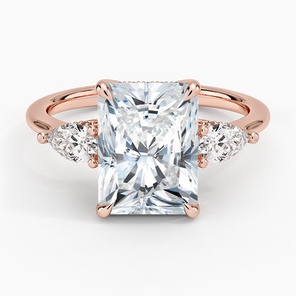 3.50 Radiant Kesim Hidden Halo Tasarım Tektaş Laboratuvar Pırlanta Yüzük - Nilora