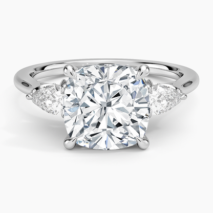 1.60 Carat Princess Halo Design Solitaire Lab Diamond Ring 18K - Florina 