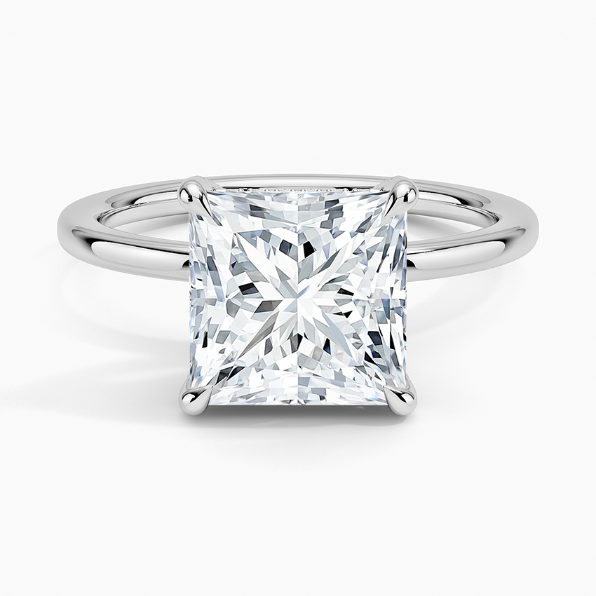1.60 Carat Princess Halo Design Solitaire Lab Diamond Ring 18K - Florina 