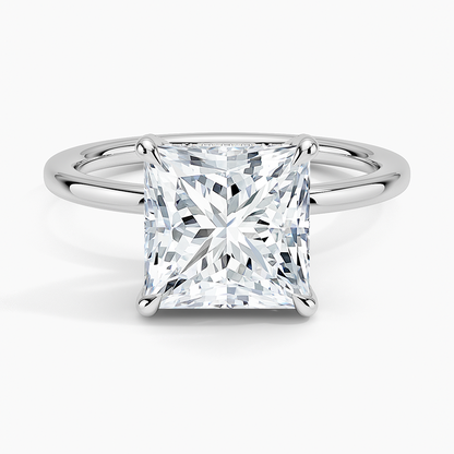 1.60 Carat Princess Halo Design Solitaire Lab Diamond Ring 18K - Florina 