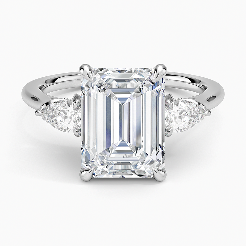 3.75 Karat Emerald Kesim Hidden Halo Tasarım Tektaş Laboratuvar Pırlanta Yüzük - Verona