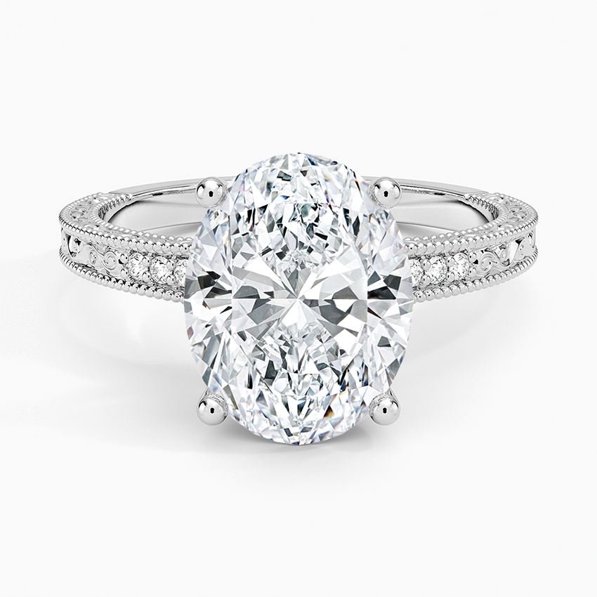 3.15 Oval Kesim Hidden Halo Tasarım Tektaş Laboratuvar Pırlanta Yüzük  - Silora