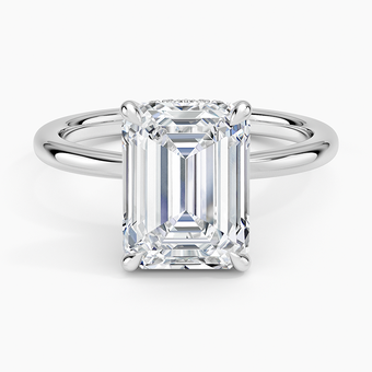 3.15 Karat Emerald Kesim Hidden Halo Tasarım Tektaş Laboratuvar Pırlanta Yüzük - Lyon