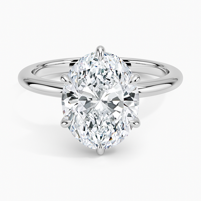 3.10 Oval Kesim Hidden Halo Tasarım Tektaş Laboratuvar Pırlanta Yüzük - Eylora