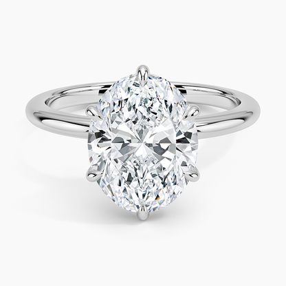 3.10 Oval Kesim Hidden Halo Tasarım Tektaş Laboratuvar Pırlanta Yüzük - Eylora