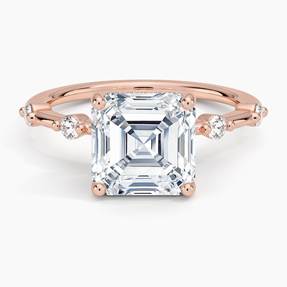 3.20 Asscher Kesim Hidden Halo Tasarım Tektaş Laboratuvar Pırlanta Yüzük - Zelora