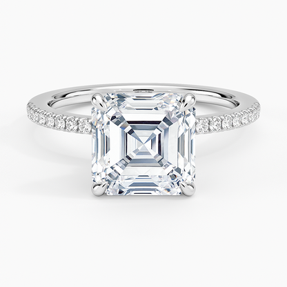 1.60 Carat Princess Halo Design Solitaire Lab Diamond Ring 18K - Florina 