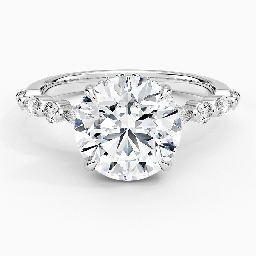 1.60 Carat Princess Halo Design Solitaire Lab Diamond Ring 18K - Florina 