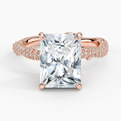 3.75 Radiant Kesim Hidden Halo Tasarım Tektaş Laboratuvar Pırlanta Yüzük - Filara