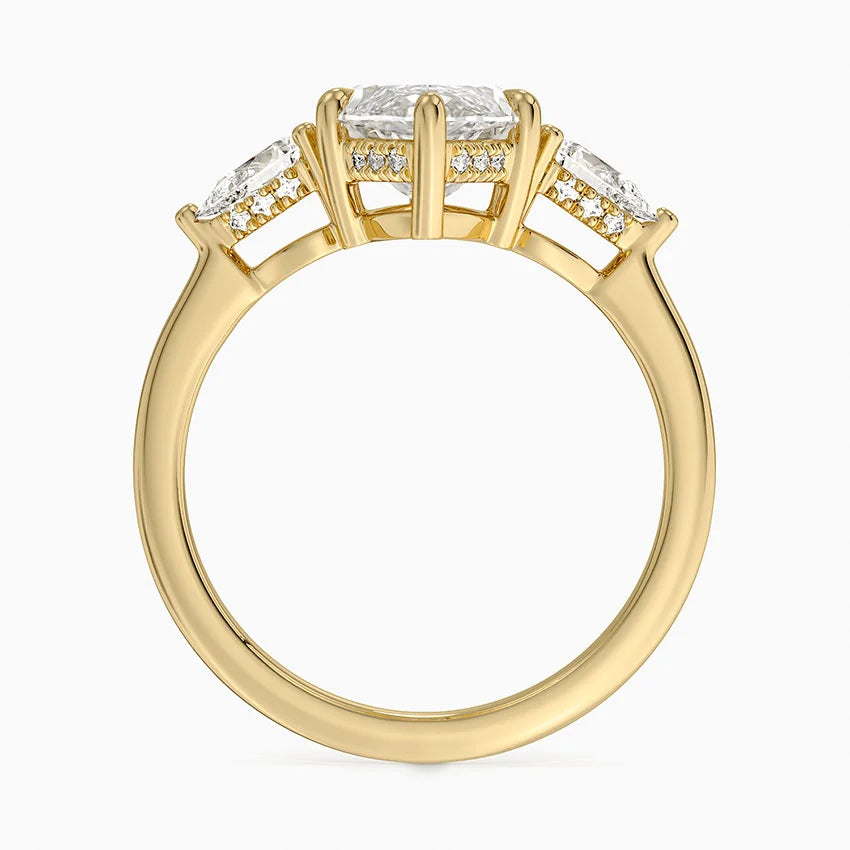 3.50 Marquise Kesim Hidden Halo Tasarım Tektaş Laboratuvar Pırlanta Yüzük - Nilora