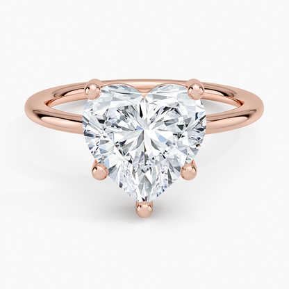 3.10 Kalp Kesim Hidden Halo Tasarım Tektaş Laboratuvar Pırlanta Yüzük - Melara