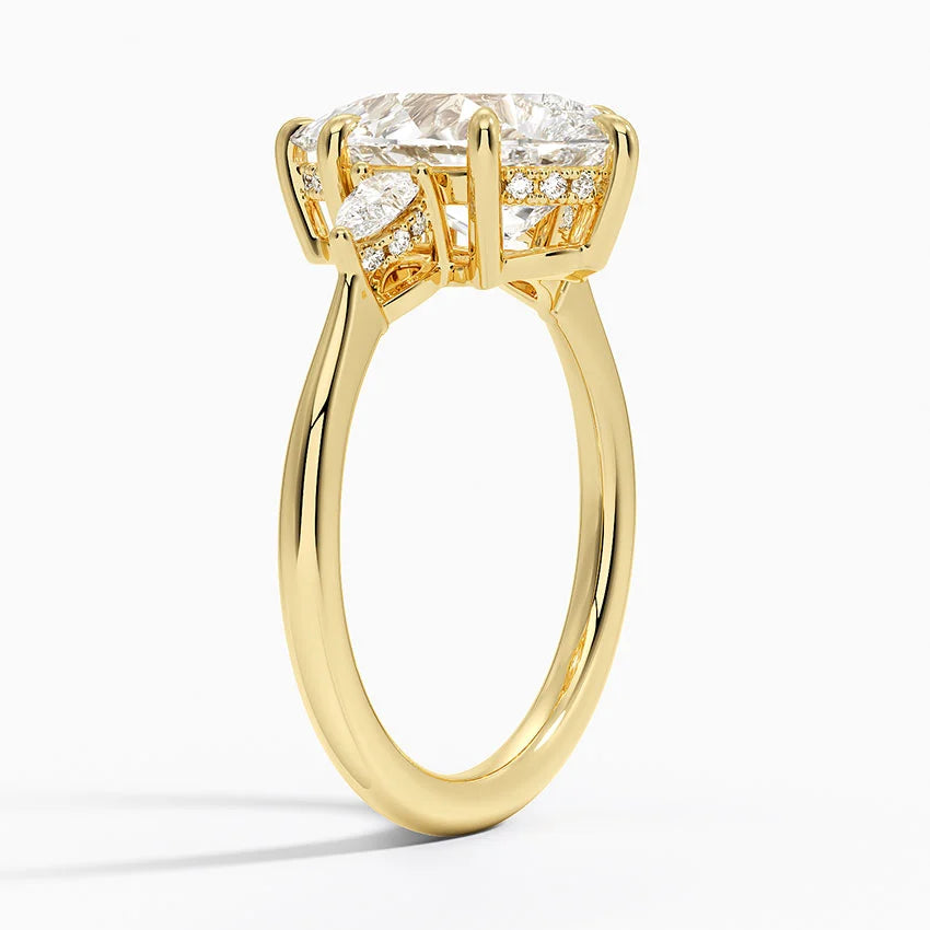 1.60 Carat Princess Halo Design Solitaire Lab Diamond Ring 18K - Florina 