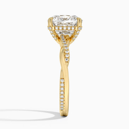 1.60 Carat Princess Halo Design Solitaire Lab Diamond Ring 18K - Florina 