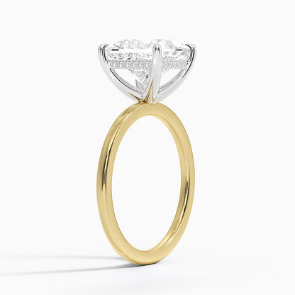 3.10 Karat Prenses Kesim Hidden Halo Tasarım Tektaş Laboratuvar Pırlanta Yüzük 18K  - Elora - Bold Diamonds