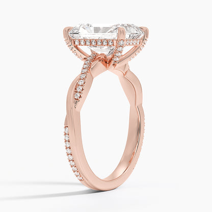 1.60 Carat Princess Halo Design Solitaire Lab Diamond Ring 18K - Florina 