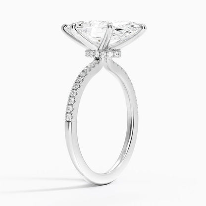 1.60 Carat Princess Halo Design Solitaire Lab Diamond Ring 18K - Florina 