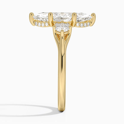 3.50 Marquise Kesim Hidden Halo Tasarım Tektaş Laboratuvar Pırlanta Yüzük 18K - Milora