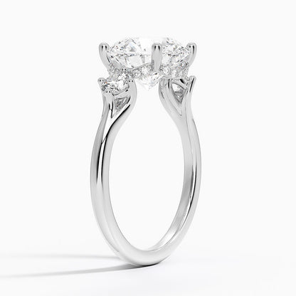1.60 Carat Princess Halo Design Solitaire Lab Diamond Ring 18K - Florina 