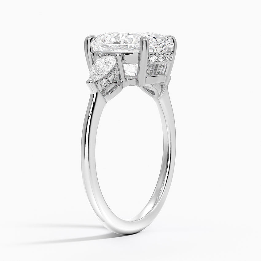 3.50 Oval Kesim Hidden Halo Tasarım Tektaş Laboratuvar Pırlanta Yüzük - Nilora