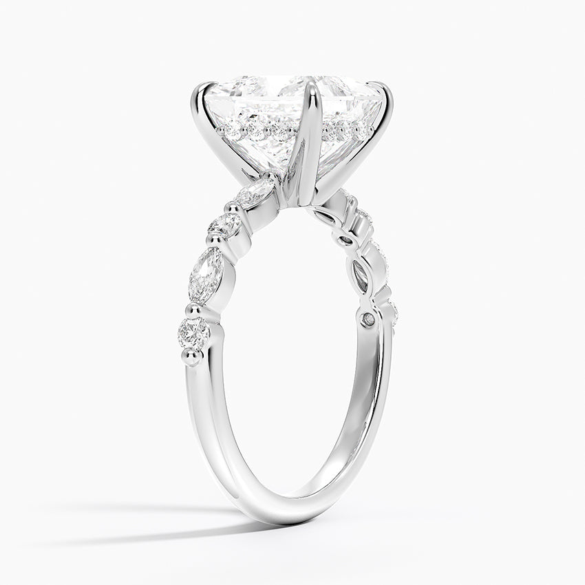 1.60 Carat Princess Halo Design Solitaire Lab Diamond Ring 18K - Florina 