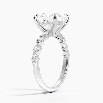 1.60 Carat Princess Halo Design Solitaire Lab Diamond Ring 18K - Florina 