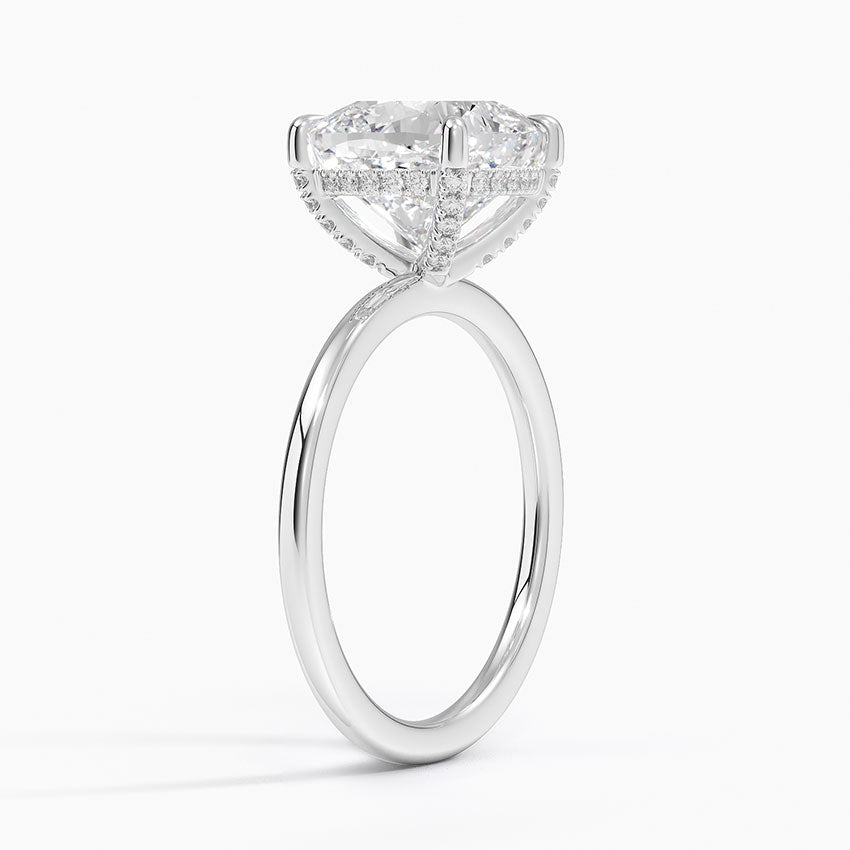 1.60 Carat Princess Halo Design Solitaire Lab Diamond Ring 18K - Florina 