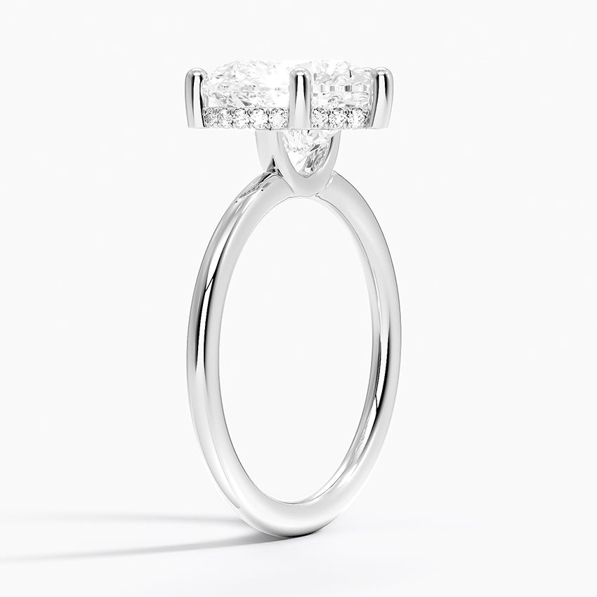 3.10 Kalp Kesim Hidden Halo Tasarım Tektaş Laboratuvar Pırlanta Yüzük - Melara