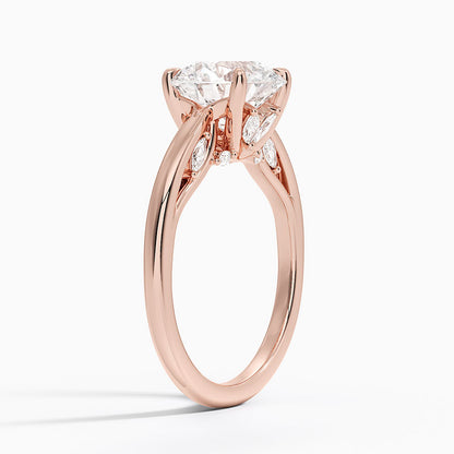 3.30  Hidden Halo Tasarım Tektaş Laboratuvar Pırlanta Yüzük - Dalara