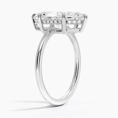 3.10 Marquise Kesim Hidden Halo Tasarım Tektaş Laboratuvar Pırlanta Yüzük - Tilora
