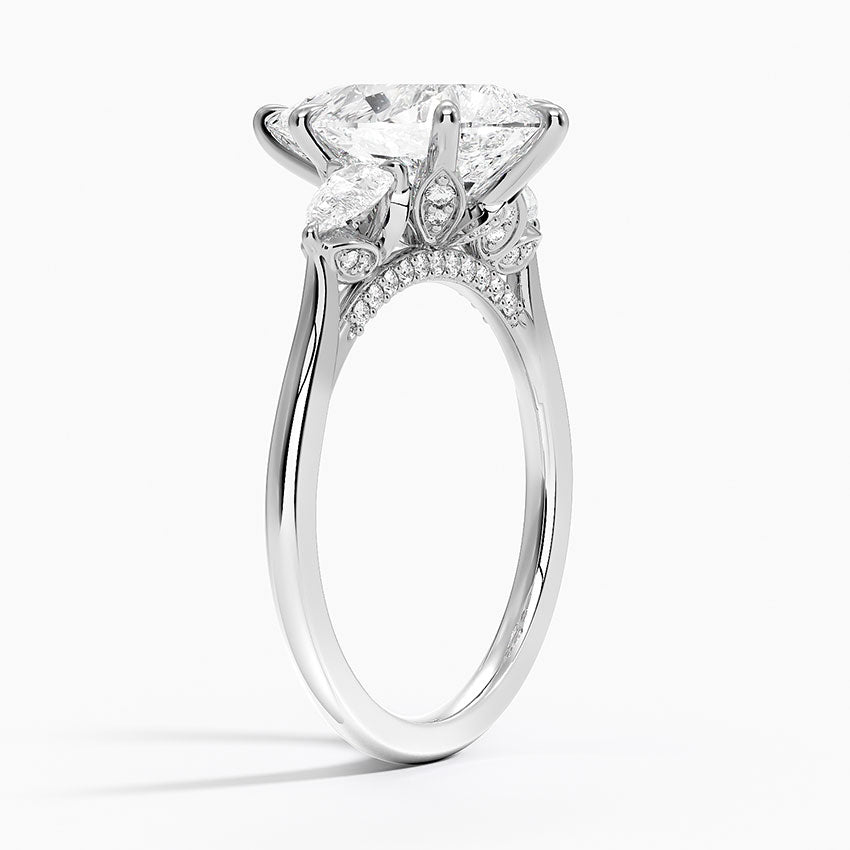 1.60 Carat Princess Halo Design Solitaire Lab Diamond Ring 18K - Florina 