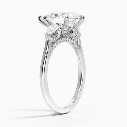 1.60 Carat Princess Halo Design Solitaire Lab Diamond Ring 18K - Florina 