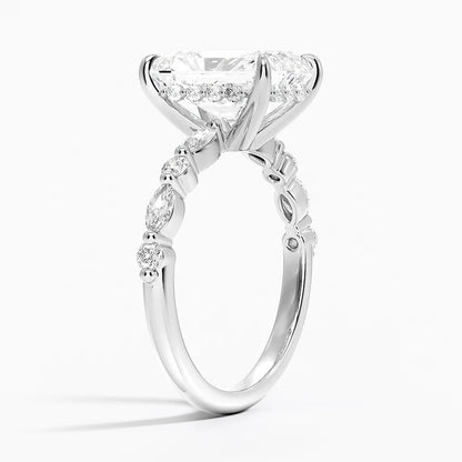 1.60 Carat Princess Halo Design Solitaire Lab Diamond Ring 18K - Florina 