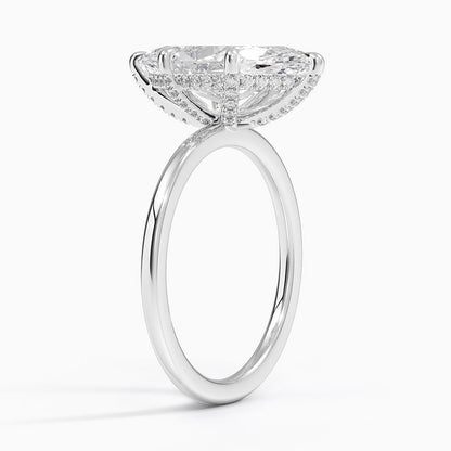 1.60 Carat Princess Halo Design Solitaire Lab Diamond Ring 18K - Florina 