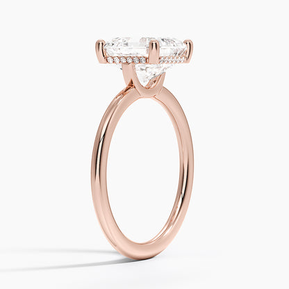 3.10 Asscher Kesim Hidden Halo Tasarım Tektaş Laboratuvar Pırlanta Yüzük - Melara