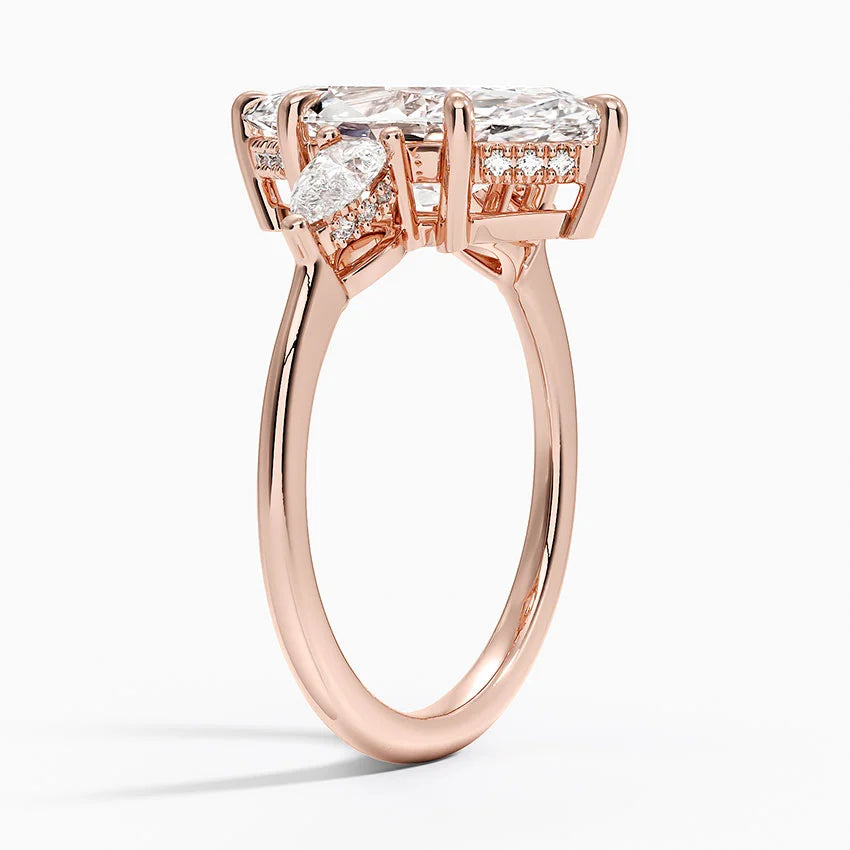 3.50 Marquise Kesim Hidden Halo Tasarım Tektaş Laboratuvar Pırlanta Yüzük - Nilora