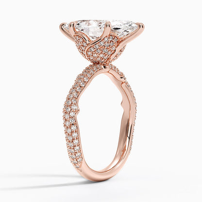 3.75 Marquise Kesim Hidden Halo Tasarım Tektaş Laboratuvar Pırlanta Yüzük - Filara