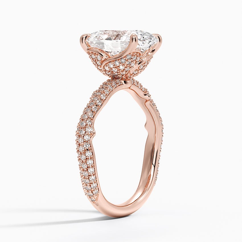 4.75 Karat Oval Kesim Hidden Halo Tasarım Tektaş Laboratuvar Pırlanta Yüzük - Sorrento