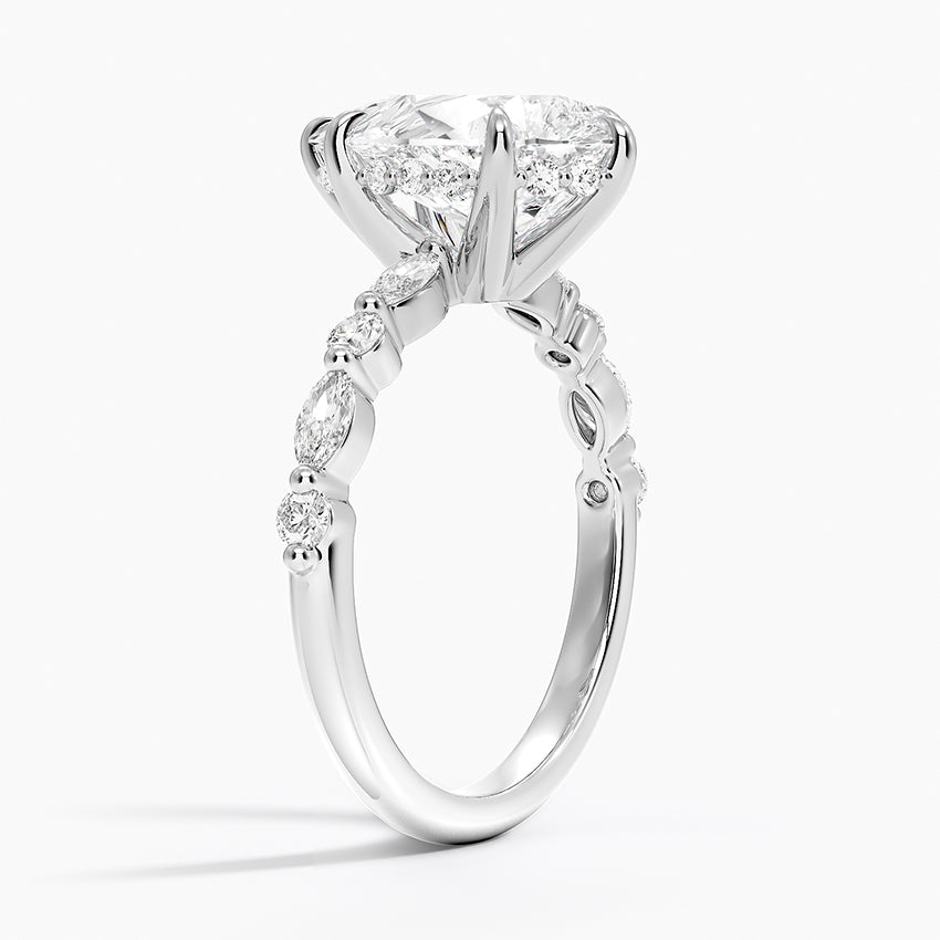 1.60 Carat Princess Halo Design Solitaire Lab Diamond Ring 18K - Florina 